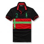 polo paris ralph lauren hommes tee shirt detail cotton rl2 black red